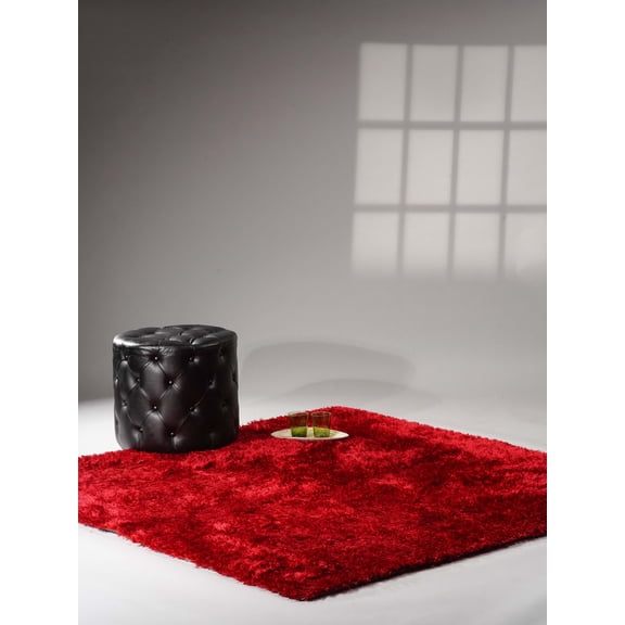 Rugsotic Carpets Hand Tufted Shag Polyester Eco-Friendly 10'x10' Area Rugs Square Red Plain Solid High Pile Thick Handmade Anti Skid Indoor Rug for Living Room, Bedroom K00102