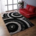thumbnail image 1 of Rugsotic Carpets Hand Tufted Shag Polyester Eco-Friendly Area Rugs - 10'x14', Rectangle, Black Beige, Plain Solid Design, High Pile Handmade Anti Skid Rugs for Living Room, Bed Room K00045, 1 of 5