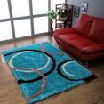 thumbnail image 1 of Rugsotic Carpets Hand Tufted Shag Polyester Eco-Friendly Area Rugs - 10'x14', Rectangle, Turquoise, Plain Solid Design, High Pile Handmade Anti Skid Rugs for Living Room, Bed Room K00021, 1 of 8