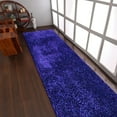 thumbnail image 1 of Rugsotic Carpets Hand Tufted Shag Polyester Eco-Friendly Area Rugs - 2'6''x6', Runner, Blue, Plain Solid Design, High Pile Handmade Anti Skid Rugs for Living Room, Bed Room K00111, 1 of 5