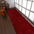 thumbnail image 1 of Rugsotic Carpets Hand Tufted Shag Polyester Eco-Friendly Area Rugs - 2'6''x6', Runner, Dark Pink, Plain Solid Design, High Pile Handmade Anti Skid Rugs for Living Room, Bed Room K00111, 1 of 5