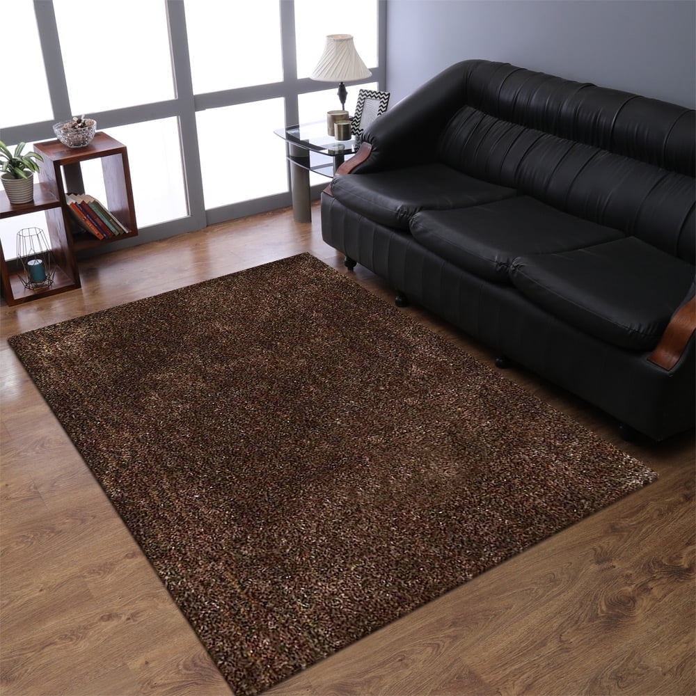Rugsotic Carpets Hand Tufted Shag Polyester Eco-Friendly Area Rugs - 4'x6', Rectangle, Beige Grey, Plain Solid Design, High Pile Handmade Anti Skid Rugs for Living Room, Bed Room K00111