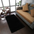 thumbnail image 1 of Rugsotic Carpets Hand Tufted Shag Polyester Eco-Friendly Area Rugs - 4'x6', Rectangle, Black, Plain Solid Design, High Pile Handmade Anti Skid Rugs for Living Room, Bed Room K00111, 1 of 8