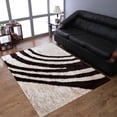 thumbnail image 1 of Rugsotic Carpets Hand Tufted Shag Polyester Eco-Friendly Area Rugs - 4'x6', Rectangle, Ivory Brown, Plain Solid Design, High Pile Handmade Anti Skid Rugs for Living Room, Bed Room K00023, 1 of 5