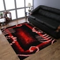 thumbnail image 1 of Rugsotic Carpets Hand Tufted Shag Polyester Eco-Friendly Area Rugs - 4'x6', Rectangle, Red Black, Plain Solid Design, High Pile Handmade Anti Skid Rugs for Living Room, Bed Room K00026, 1 of 5