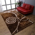 thumbnail image 1 of Rugsotic Carpets Hand Tufted Shag Polyester Eco-Friendly Area Rugs - 5'x8', Rectangle, Brown Beige, Plain Solid Design, High Pile Handmade Anti Skid Rugs for Living Room, Bed Room K00010, 1 of 5