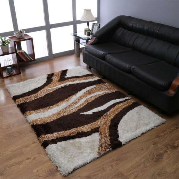 Rugsotic Carpets Hand Tufted Shag Polyester Eco-Friendly Area Rugs - 5'x8', Rectangle, Multicolor, Plain Solid Design, High Pile Handmade Anti Skid Rugs for Living Room, Bed Room K00041