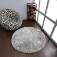 thumbnail image 1 of Rugsotic Carpets Hand Tufted Shag Polyester Eco-Friendly Area Rugs - 6'x6', Round, Gray White, Plain Solid Design, High Pile Handmade Anti Skid Rugs for Living Room, Bed Room K00111, 1 of 5