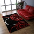 thumbnail image 1 of Rugsotic Carpets Hand Tufted Shag Polyester Eco-Friendly Area Rugs - 6'x9', Rectangle, Black Red, Plain Solid Design, High Pile Handmade Anti Skid Rugs for Living Room, Bed Room K00017, 1 of 5