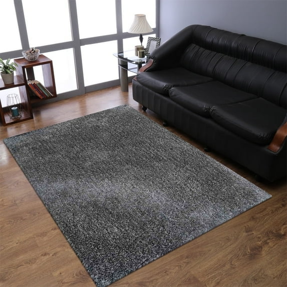 Rugsotic Carpets Hand Tufted Shag Polyester Eco-Friendly Area Rugs - 6'x9', Rectangle, Dark Green, Plain Solid Design, High Pile Handmade Anti Skid Rugs for Living Room, Bed Room K00111