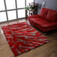 thumbnail image 1 of Rugsotic Carpets Hand Tufted Shag Polyester Eco-Friendly Area Rugs - 6'x9', Rectangle, Red Beige, Plain Solid Design, High Pile Handmade Anti Skid Rugs for Living Room, Bed Room K00078, 1 of 5