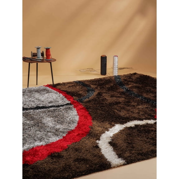 Rugsotic Carpets Hand Tufted Shag Polyester Eco-Friendly 8'x10' Area Rugs Rectangle Multicolor Contemporary Modern High Pile Thick Handmade Anti Skid Indoor Rug for Living Room, Bedroom K00011