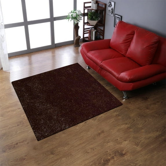 Rugsotic Carpets Hand Tufted Shag Polyester Eco-Friendly Area Rugs - 8'x8', Square, Brown, Plain Solid Design, High Pile Handmade Anti Skid Rugs for Living Room, Bed Room K00111