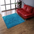 thumbnail image 1 of Rugsotic Carpets Hand Tufted Shag Polyester Eco-Friendly Area Rugs - 8'x8', Square, Turquoise, Plain Solid Design, High Pile Handmade Anti Skid Rugs for Living Room, Bed Room K00111, 1 of 5