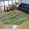 thumbnail image 1 of Rugsotic Carpets Hand Tufted Wool Eco-Friendly Area Rugs - 10'x10', Octagon, Green, Modern Contemporary Design, High Pile Handmade Anti Skid Rugs for Living Room, Bed Room (K00672), 1 of 6