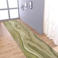 thumbnail image 1 of Rugsotic Carpets Hand Tufted Wool Eco-Friendly Area Rugs - 2'6''x10', Runner, Green, Modern Contemporary Design, High Pile Handmade Anti Skid Rugs for Living Room, Bed Room (K00672), 1 of 5