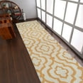 thumbnail image 1 of Rugsotic Carpets Hand Tufted Wool Eco-Friendly Area Rugs - 2'6''x10', Runner, White Gold, Modern Contemporary Design, High Pile Handmade Anti Skid Rugs for Living Room, Bed Room (K00539), 1 of 6