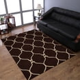 thumbnail image 1 of Rugsotic Carpets Hand Tufted Wool Eco-Friendly 4'x6' Area Rugs Rectangle Brown Beige Geometric Modern High Pile Thick Handmade Anti Skid Indoor Rug for Living Room, Bedroom K01004, 1 of 5