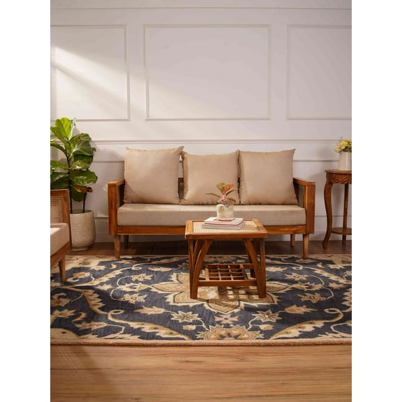 Rugsotic Carpets Hand Tufted Wool Eco-Friendly Area Rugs - 4'x6', Rectangle, Charcoal, Modern Contemporary Design, High Pile Handmade Anti Skid Rugs for Living Room, Bed Room (K00687)