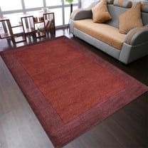 Rugsotic Carpets Hand Tufted Wool Eco-Friendly Area Rugs - 4'x6', Rectangle, Maroon Purple, Modern Contemporary Design, High Pile Handmade Anti Skid Rugs for Living Room, Bed Room (K00201)