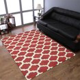 thumbnail image 1 of Rugsotic Carpets Hand Tufted Wool Eco-Friendly 4'x6' Area Rugs Rectangle Red White Geometric Modern High Pile Thick Handmade Anti Skid Indoor Rug for Living Room, Bedroom K05101, 1 of 5