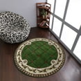 thumbnail image 1 of Rugsotic Carpets Hand Tufted Wool Eco-Friendly Area Rugs - 5'6''x5'6'', Round, Green White, Modern Contemporary Design, High Pile Handmade Anti Skid Rugs for Living Room, Bed Room (K04039), 1 of 5