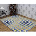 thumbnail image 1 of Rugsotic Carpets Hand Tufted Wool Eco-Friendly Area Rugs - 5'x7'6'', Rectangle, Blue Gold, Modern Contemporary Design, High Pile Handmade Anti Skid Rugs for Living Room, Bed Room (K03093), 1 of 6