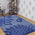 thumbnail image 1 of Rugsotic Carpets Hand Tufted Wool Eco-Friendly Area Rugs - 5'x8', Rectangle, Blue, Modern Contemporary Design, High Pile Handmade Anti Skid Rugs for Living Room, Bed Room (K00917), 1 of 10