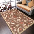 thumbnail image 1 of Rugsotic Carpets Hand Tufted Wool Eco-Friendly Area Rugs - 5'x8', Rectangle, Brown, Modern Contemporary Design, High Pile Handmade Anti Skid Rugs for Living Room, Bed Room (K00233), 1 of 7