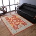 thumbnail image 1 of Rugsotic Carpets Hand Tufted Wool Eco-Friendly 5'x8' Area Rugs Rectangle Red Blue Oriental High Pile Thick Handmade Anti Skid Indoor Rug for Living Room, Bedroom K00683, 1 of 5