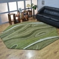 thumbnail image 1 of Rugsotic Carpets Hand Tufted Wool Eco-Friendly Area Rugs - 6'x6', Octagon, Green, Modern Contemporary Design, High Pile Handmade Anti Skid Rugs for Living Room, Bed Room (K00672), 1 of 6