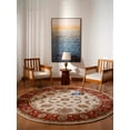 thumbnail image 1 of Rugsotic Carpets Hand Tufted Wool Eco-Friendly Area Rugs - 6'x6', Round, Beige Red, Modern Contemporary Design, High Pile Handmade Anti Skid Rugs for Living Room, Bed Room (K00106), 1 of 7