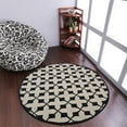thumbnail image 1 of Rugsotic Carpets Hand Tufted Wool Eco-Friendly Area Rugs - 8'x8', Round, Beige Black, Modern Contemporary Design, High Pile Handmade Anti Skid Rugs for Living Room, Bed Room (K00301), 1 of 6