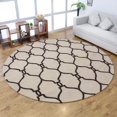 thumbnail image 1 of Rugsotic Carpets Hand Tufted Wool Eco-Friendly Area Rugs - 8'x8', Round, Beige Brown, Modern Contemporary Design, High Pile Handmade Anti Skid Rugs for Living Room, Bed Room (K01004), 1 of 6