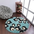 thumbnail image 1 of Rugsotic Carpets Hand Tufted Wool Eco-Friendly Area Rugs - 8'x8', Round, Blue, Modern Contemporary Design, High Pile Handmade Anti Skid Rugs for Living Room, Bed Room (K00718), 1 of 6