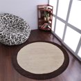 thumbnail image 1 of Rugsotic Carpets Hand Tufted Wool Eco-Friendly 8'x8' Area Rugs Round Cream Brown Contemporary Modern High Pile Thick Handmade Anti Skid Indoor Rug for Living Room, Bedroom K00201, 1 of 6