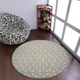 thumbnail image 1 of Rugsotic Carpets Hand Tufted Wool Eco-Friendly Area Rugs - 8'x8', Round, Gold Blue, Modern Contemporary Design, High Pile Handmade Anti Skid Rugs for Living Room, Bed Room (K00723), 1 of 6