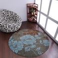 thumbnail image 1 of Rugsotic Carpets Hand Tufted Wool Eco-Friendly Area Rugs - 8'x8', Round, Gray Blue, Modern Contemporary Design, High Pile Handmade Anti Skid Rugs for Living Room, Bed Room (K00514), 1 of 6