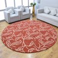 thumbnail image 1 of Rugsotic Carpets Hand Tufted Wool Eco-Friendly Area Rugs - 8'x8', Round, Red Beige, Modern Contemporary Design, High Pile Handmade Anti Skid Rugs for Living Room, Bed Room (K00726), 1 of 6