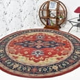 thumbnail image 1 of Rugsotic Carpets Hand Tufted Wool Eco-Friendly Area Rugs - 8'x8', Round, Red Blue, Modern Contemporary Design, High Pile Handmade Anti Skid Rugs for Living Room, Bed Room (K00534), 1 of 6