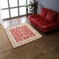 thumbnail image 1 of Rugsotic Carpets Hand Tufted Wool Eco-Friendly Area Rugs - 8'x8', Square, Red Gold, Modern Contemporary Design, High Pile Handmade Anti Skid Rugs for Living Room, Bed Room (K00531), 1 of 7