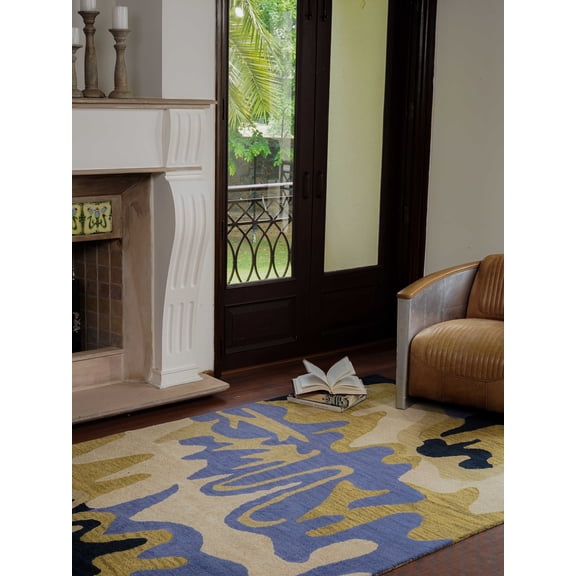 Rugsotic Carpets Hand Tufted Wool Eco-Friendly 9'x12' Area Rugs Rectangle Multicolor Abstract Modern High Pile Thick Handmade Anti Skid Indoor Rug for Living Room, Bedroom K00S10