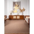thumbnail image 1 of Rugsotic Carpets Eco-Friendly Woven Hand Woven Kilim Flat Weave Light Brown Solid Area Rug, 6'x6' Square, Antimicrobial, 1 of 6