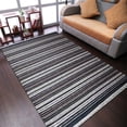 thumbnail image 1 of Rugsotic Carpets Eco-Friendly Woven Hand Woven Kilim Flat Weave Charcoal White Contemporary Area Rug, 10'x13' Rectangle, Antimicrobial, 1 of 5