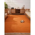 thumbnail image 1 of Rugsotic Carpets Eco-Friendly Woven Hand Woven Kilim Flat Weave Dark Orange Solid Area Rug, 10'x13' Rectangle, Antimicrobial, 1 of 9