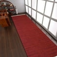 thumbnail image 1 of Rugsotic Carpets Hand Woven Kilim Area Rug, 2'6''x10', Burgundy, Wool, Flat Weave, Low Pile, Runner, Solid Design, 1 of 5