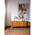 thumbnail image 1 of Rugsotic Carpets Eco-Friendly Woven Hand Woven Kilim Flat Weave Olive Solid Area Rug, 2'6''x10' Runner, Antimicrobial, 1 of 6