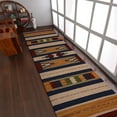 thumbnail image 1 of Rugsotic Carpets Eco-Friendly Woven Hand Woven Kilim Flat Weave Multicolor Contemporary Area Rug, 2'6''x12' Runner, Antimicrobial, 1 of 5
