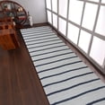 thumbnail image 1 of Rugsotic Carpets Eco-Friendly Woven Hand Woven Kilim Flat Weave Cream Charcoal Contemporary Area Rug, 2'6''x6' Runner, Antimicrobial, 1 of 10