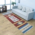 thumbnail image 1 of Rugsotic Carpets Eco-Friendly Woven Hand Woven Kilim Flat Weave Multicolor Contemporary Area Rug, 2'6''x6' Runner, Antimicrobial, 1 of 9
